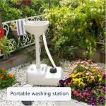 XUEBI Mobile Washing Table with Towel Rack 17L Portable Washing Station Freestanding Hand Wash Sink for Outdoor Activities