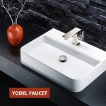 Yodel Bathroom Sink Drain Stopper Pop up Drain Without Overflow for Vessel Sink Lavatory Vanity,Brushed Nickel