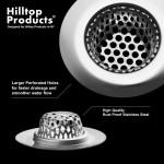 2 Pack 2.125" Top 1" Basket- Sink Strainer Bathroom Sink Utility Slop Laundry RV and Lavatory Sink Drain Strainer Hair Catcher. 1 8" Holes. Stainless Steel