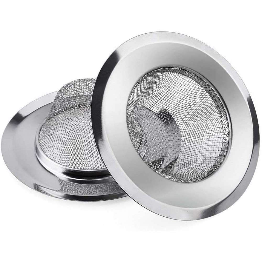 2 Pack 2.13" Top 1" Basket- Sink Strainer Bathroom Sink Utility Slop Laundry RV and Lavatory Sink Drain Strainer Hair Catcher. 1 16" Holes. Stainless Steel