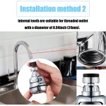 2 Packs Movable Kitchen Tap Head Faucet Sprayer Water Spray 360 Degree Rotatable Kitchen Faucet Spray Universal Adapter Set Kitchen Sink Accessories Tools