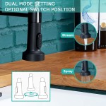 Black Kitchen Faucet Matte Black Kitchen Faucet with Pull Down Sprayer,Commercial Industrial Spring Single Handle Kitchen Sink Faucet Farmhouse Camper Laundry Utility Rv Bar Sink Faucet TDLKF026BD