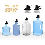 Brio Metal Plated 3-5 Gallon Water Jug Stand and 2 Dispenser Valves Rust-Resistant Non Slip Water Stand with BPA Free Fast Flow Water Spout Fits Both 48mm and 55mm Bottles 2 CAPS Included Black