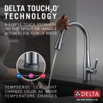 Delta Faucet Essa Touch Kitchen Faucet Brushed Nickel Kitchen Faucets with Pull Down Sprayer Kitchen Sink Faucet Touch Faucet for Kitchen Sink Touch2O Technology Arctic Stainless 9113T-AR-DST