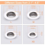 Drain Hair Catcher 4 Pack Shower Drain Cover for Bathtub Kitchen Sink Strainer Stainless Steel Bathroom Sink Different Sizes from 2.1" to 4.5"