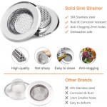 Drain Hair Catcher 4 Pack Shower Drain Cover for Bathtub Kitchen Sink Strainer Stainless Steel Bathroom Sink Different Sizes from 2.1" to 4.5"