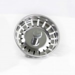 Highcraft 9754JO Stainless Steel Kitchen Sink Strainer Basket-Replacement for Standard Drains 3-1 2 Inch -Ball-lock Rubber Stopper 3-1 2