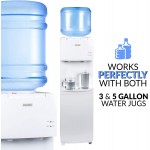 Igloo IWCTL352CHWH Hot & Cold Top-Loading Water Cooler Dispenser Holds 3 & 5 Gallon Bottles Child Safety Lock Perfect for Homes Kitchens Offices Dorms White