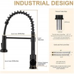 Kitchen Faucet Lufeidra Kitchen Faucets with Pull Down Sprayer Commercial Industrial Spring Single Handle Single Hole Stainless Steel Matte Black Kitchen Faucet for Camper Farmhouse RV Kitchen Sink
