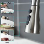 Kitchen Faucet Sprayer Head Replacement Pull Down Faucet Spray Head Pull Out Faucet Sprayer Nozzle 3 Function Kitchen Tap Spray Spout Part Only For G1 2 Connector Brushed Nickel