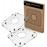 Kitchen Sink Protector for Kitchen Sink Sink Grid 2pcs Set 13 5 8 in x 11 5 8 in Premium Stainless Steel Protective Grid Center Drain Hole Rust-Resistant Metal Accessories