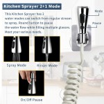 Kitchen Sink Sprayer Faucet Spray Head Replacement with 79” Recoil Hose and Holder Pressurized Water Saving Faucet Aerator & Diverter Valve Faucet Sprayer Attachment Set