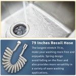 Kitchen Sink Sprayer Faucet Spray Head Replacement with 79” Recoil Hose and Holder Pressurized Water Saving Faucet Aerator & Diverter Valve Faucet Sprayer Attachment Set
