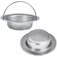 Kitchen Sink Strainer 2-Pack Sink Strainer Basket with Handle 4.5" Diameter Stainless Steel Rust Free and Dishwasher Safe