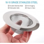 Kitchen Sink Strainer 2Pcs Stainless Steel Mesh Drain Strainer Large Wide Rim 4.5" Diameter 1.5" Deep Basket Anti Clogging