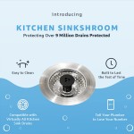 Kitchen SinkShroom Revolutionary Clog-Free Stainless Steel Sink Strainer Chrome gray
