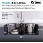 Kraus Quarza Kitchen Sink 33-Inch Equal Bowls Black Onyx Granite KGD-433B model