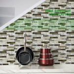 LONGKING Self-Adhesive Kitchen Backsplash Marble Look Decorative Tiles 10 Tiles Multi