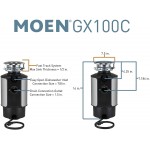 Moen GX100C Chef Series 1 HP Continuous Feed Garbage Disposal with Sound Reduction Power Cord Included  Black