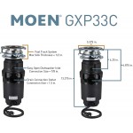 Moen GXP33C Lite Series PRO 1 3 HP Continuous Feed Garbage Disposal Power Cord Included  Black