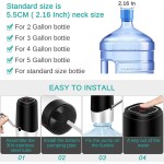 New Water Pump for 5 Gallon Bottle Water Dispenser Electric Drinking Water Pump with Rechargeable Battery Portable Automatic Water Bottle Pump for Camping Kitchen Home Office Black
