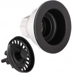 Serene Valley 3-1 2 inch Kitchen Sink Strainer Assembly with Stopper for Matching Color of Granite or Fireclay Sinks Black
