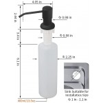 Soap Dispenser for Kitchen Sink Matte Black Refill from The Top Stainless Steel Built in Sink Soap Dispenser with Large 13.5 Ounce Bottle 2309R