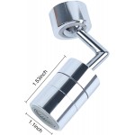Swivel Sink Chrome Faucet Aerator for Face Eyewash and Gargle – 720 Degree Rotatable Sink Adapter Sprayer Attachment for Kitchen or Bathroom Male or Female Thread – Easy to Install