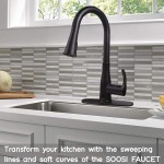 Touchless Kitchen Faucet,Soosi Motion Sensor Single Handle Kitchen Faucets One Hole Three Hole 3-Function Kitchen Faucets with Pull Down Sprayer Spot Free Oil Rubbed Bronze Stainless Steel