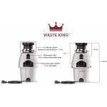 Waste King Legend Series 1 2 HP Continuous Feed Garbage Disposal with Power Cord L-2600
