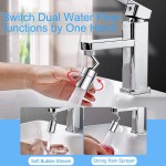 Waternymph Faucet Aerator 720-degree Angle Rotate and Swivel Dual-function Kitchen Sink Faucet Aerators Water Saving Tap Aerator Diffuser Faucet Sprayer-15 16 Inch-27UNS Male Thread-Chrome
