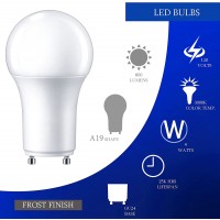 Dysmio A19 LED GU24 Light Bulb 60W Equivalent Dimmable Twist Lock Light Bulbs 800 Lumens 3000K Soft White GU24 Base 4 Pack
