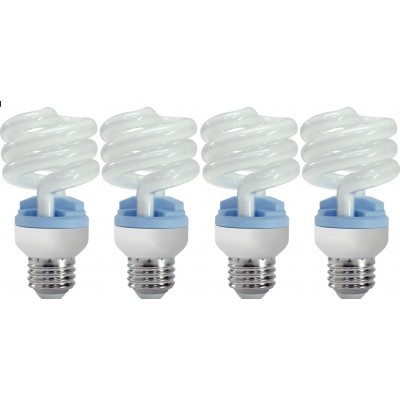 GE Lighting 62906 Reveal Spiral CFL 13-Watt 60-watt replacement 800-Lumen T3 Spiral Light Bulb with Medium Base 4-Pack
