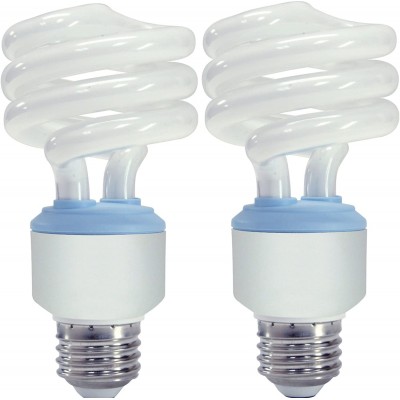 GE Lighting 67453 Reveal Spiral CFL 20-Watt 75-watt replacement 1200-Lumen T3 Spiral Light Bulb with Medium Base 2-Pack