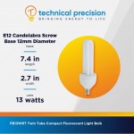 Replacement For Zadro Mirror Light Bulb by Technical Precision FB13wr FB13w for ZLD48 ZLP05 ZLP35 ZLW05 ZLW37 and Others 13w 120v 60hz Light That Mimics Sunlight E12 Screw Base 1 Pack