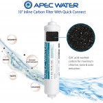 APEC Water Systems FI-ES-TCR-QC 10" High Capacity Inline Carbon Filter with 1 4" Quick Connect for Undersink Reverse Osmosis Water System Stage-5 1 Count Pack of 1 White