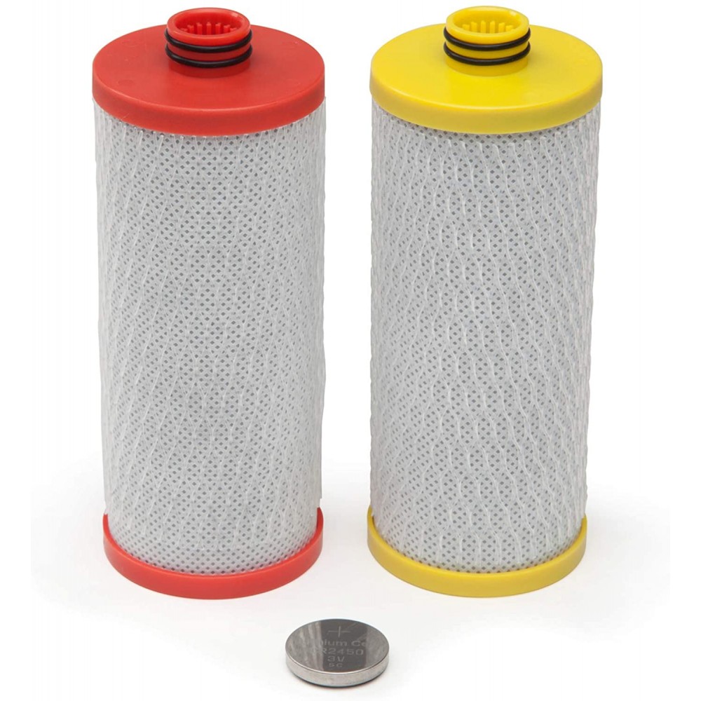 Aquasana AQ-5200R AQ 2-Stage Under Counter Replacement Filter Cartridges 2 Red and Yellow 2 Count