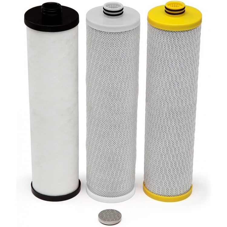 Aquasana AQ-5300+R 3-Stage Max Flow Under Sink Water Filter Replacements 3 Count Pack of 1 White Yellow Black