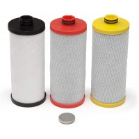 Aquasana AQ AQ-5300R 3-Stage Under Sink Water Filter Replacement Cartridges 3 Count Pack of 1 Red Yellow, Black