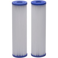 EcoPure EPW2P Pleated Whole Home Replacement Water Filter-Universal Fits Most Major Brand Systems 2 Pack 2 Count Pack of 1 White Blue