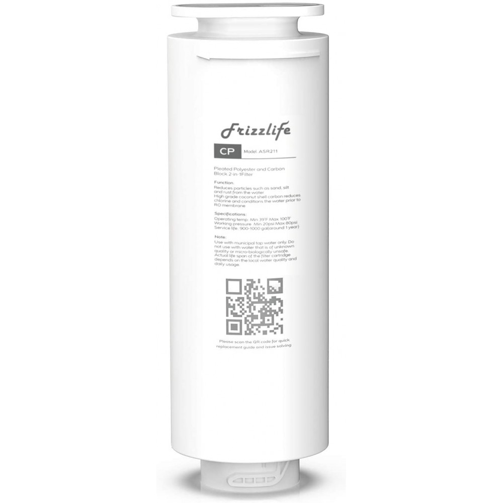 FRIZZLIFE ASR211 Replacement Filter Cartridge for PD600 PD400 PD500 Reverse Osmosis System 1st Stage