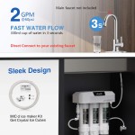 Frizzlife Under Sink Water Filter System SK99-NEW Direct Connect NSF ANSI 53&42 Certified 0.5 Micron Carbon Block Remove 99.99% Lead Chlorine Chloramine Fluoride Odor & Bad Taste- Quick Change