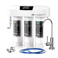 Frizzlife Under Sink Water Filter System with Brushed Nickel Faucet SP99-NEW NSF 42&53 Certified 3-Stage 0.5 Micron Removes 99.99% Lead Chlorine Chloramine Fluoride Odor- Quick Change