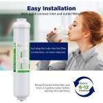 Inline Water Filter Membrane Solutions 10" X 2" with 1 4" Quick-Connect Water Filter Replacement Cartridge Inline Filter for Refrigerator Ice Maker Under Sink Reverse Osmosis Water System 2-Pack