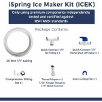 iSpring ICEK Ultra Safe Fridge Water Line Connection and Ice Maker Installation Kit for Reverse Osmosis RO Systems & Water Filters 1 4" Approximate 20 feet