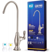 NSF Certification Lead-Free Water Filtration Reverse Osmosis Faucet Brushed Nickel Advanced RO Tap for Drinking Kitchen Sink Cooking Cleaning | Safe Healthier