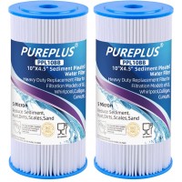 PUREPLUS 10" x 4.5" Whole House Pleated Sediment Filter for Well Water Replacement Cartridge for GE FXHSC Culligan R50-BBSA Pentek R50-BB DuPont WFHDC3001 American Plumber W50PEHD GXWH40L 2Pack
