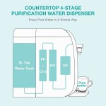 SimPure Y7 UV Countertop Reverse Osmosis Water Filtration Purification System 4 Stage RO Water Filter Bottleless Water Dispenser 5: 1 Pure to Drain BPA Free No Installation Required