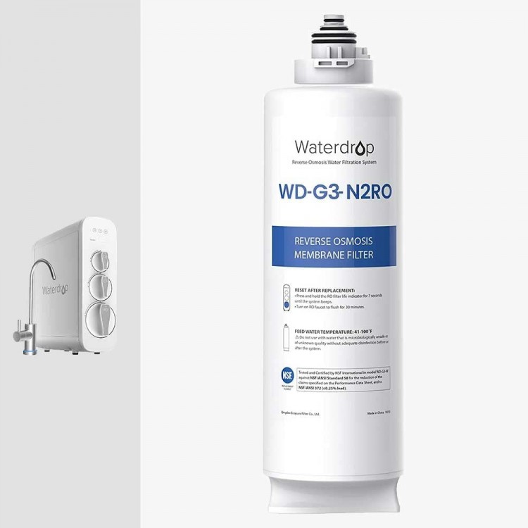 Waterdrop WD-G3-N2RO Filter NSF Certified Replacement for WD-G3-W Reverse Osmosis System 2-year Lifetime
