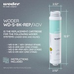 Woder WD-S-8K-REP WQA Certified Replacement Water Filter Cartridge for WD-S-8K-ADV Single Stage And WD-D-8K-FRM-ADV WD-D-20M-ADV WD-D-HM-ADV Dual Stage Systems as 2nd Stage – 8,480gal – USA Made